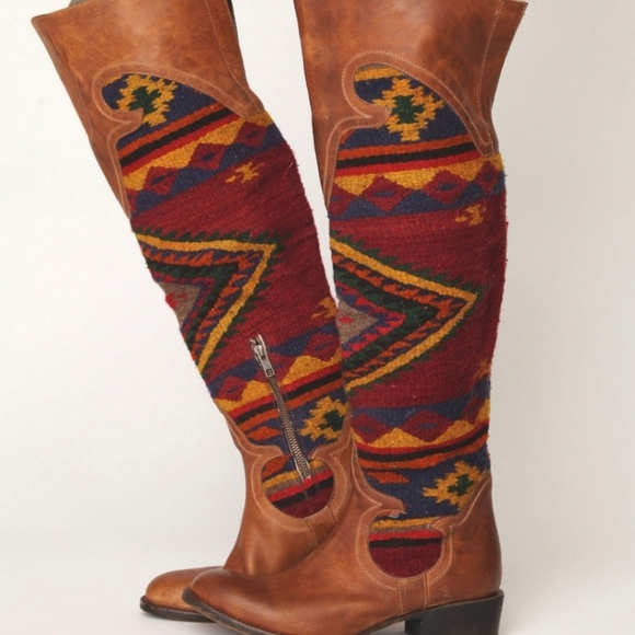 Colorful Patterned Knee-High Boots - Picture 16 of 16
